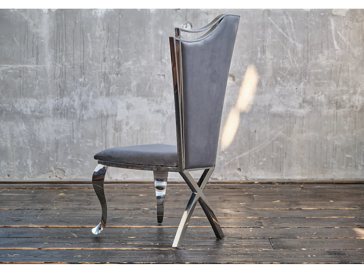silla - Gris terciopelo - AMALIA