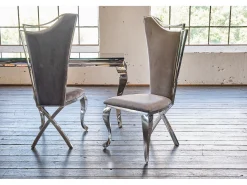 silla - Gris terciopelo - AMALIA