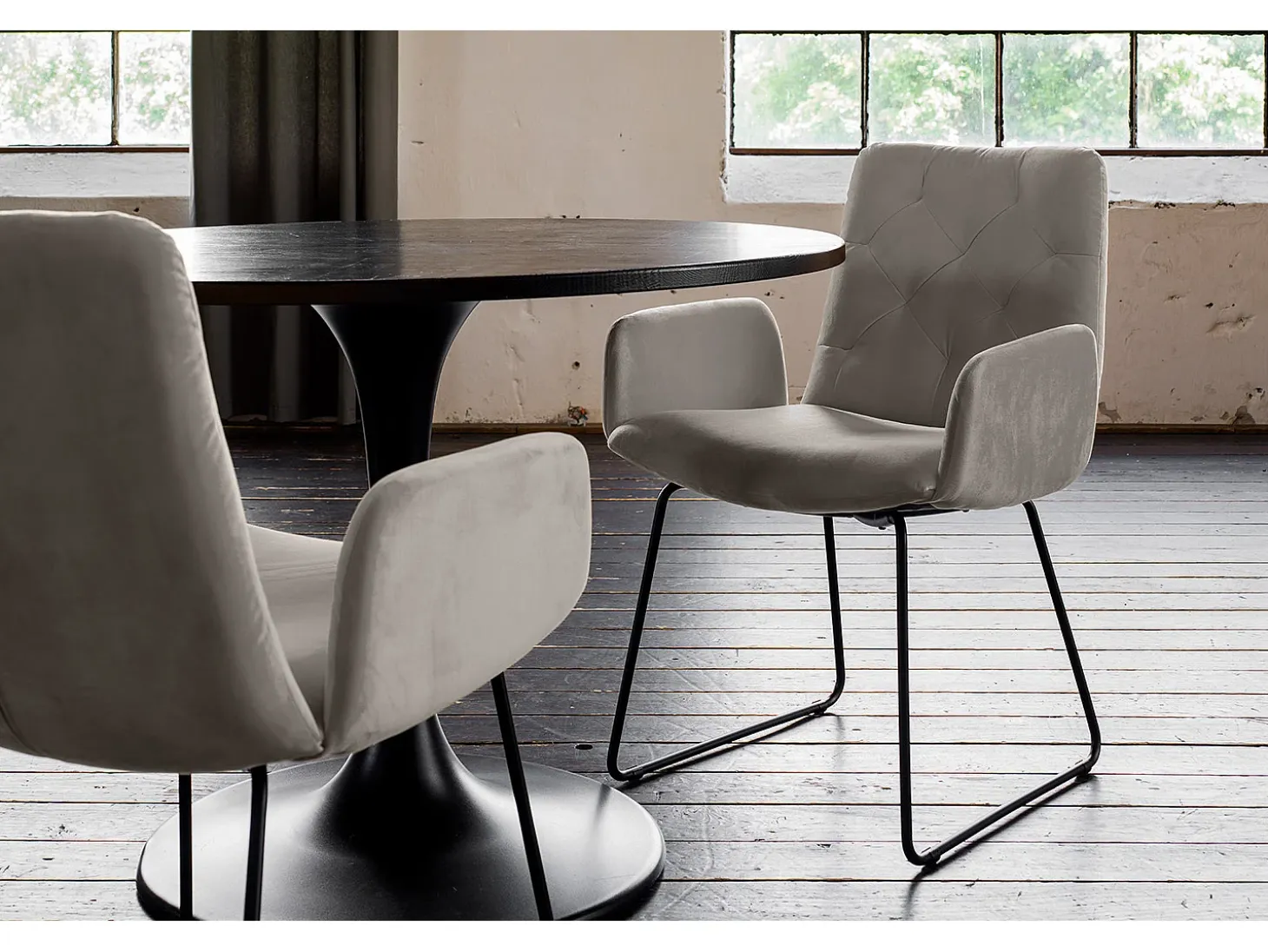 Silla - Gris terciopelo - NEW CHARME