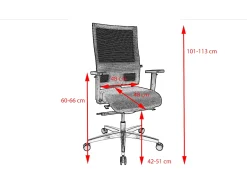 silla - Negro plástico - 70 x 70 cm - TOBI