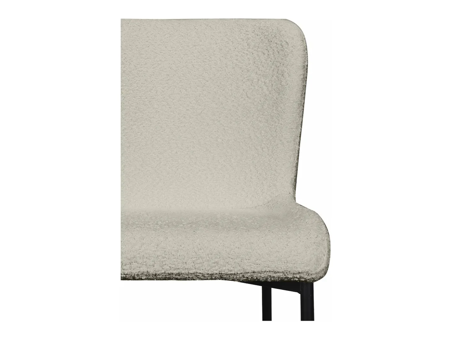Silla acolchada - gris claro- Patas de metal negras - NEUL