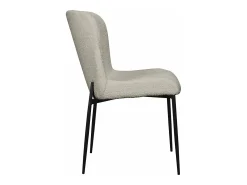 Silla acolchada - gris claro- Patas de metal negras - NEUL