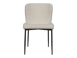 Silla acolchada - gris claro- Patas de metal negras - NEUL