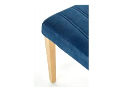 Silla acolchada de terciopelo azul con patas de madera maciza KINTARO