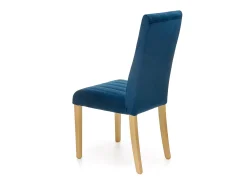 Silla acolchada de terciopelo azul con patas de madera maciza KINTARO