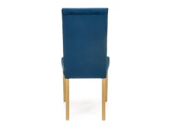 Silla acolchada de terciopelo azul con patas de madera maciza KINTARO