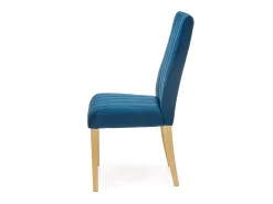 Silla acolchada de terciopelo azul con patas de madera maciza KINTARO
