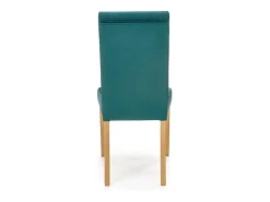 Silla acolchada de terciopelo verde KINTARO con patas de madera maciza