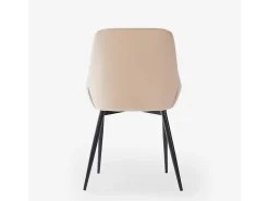 Silla acolchada moderna de terciopelo para cocina y salón-comedor Jarva - Beige