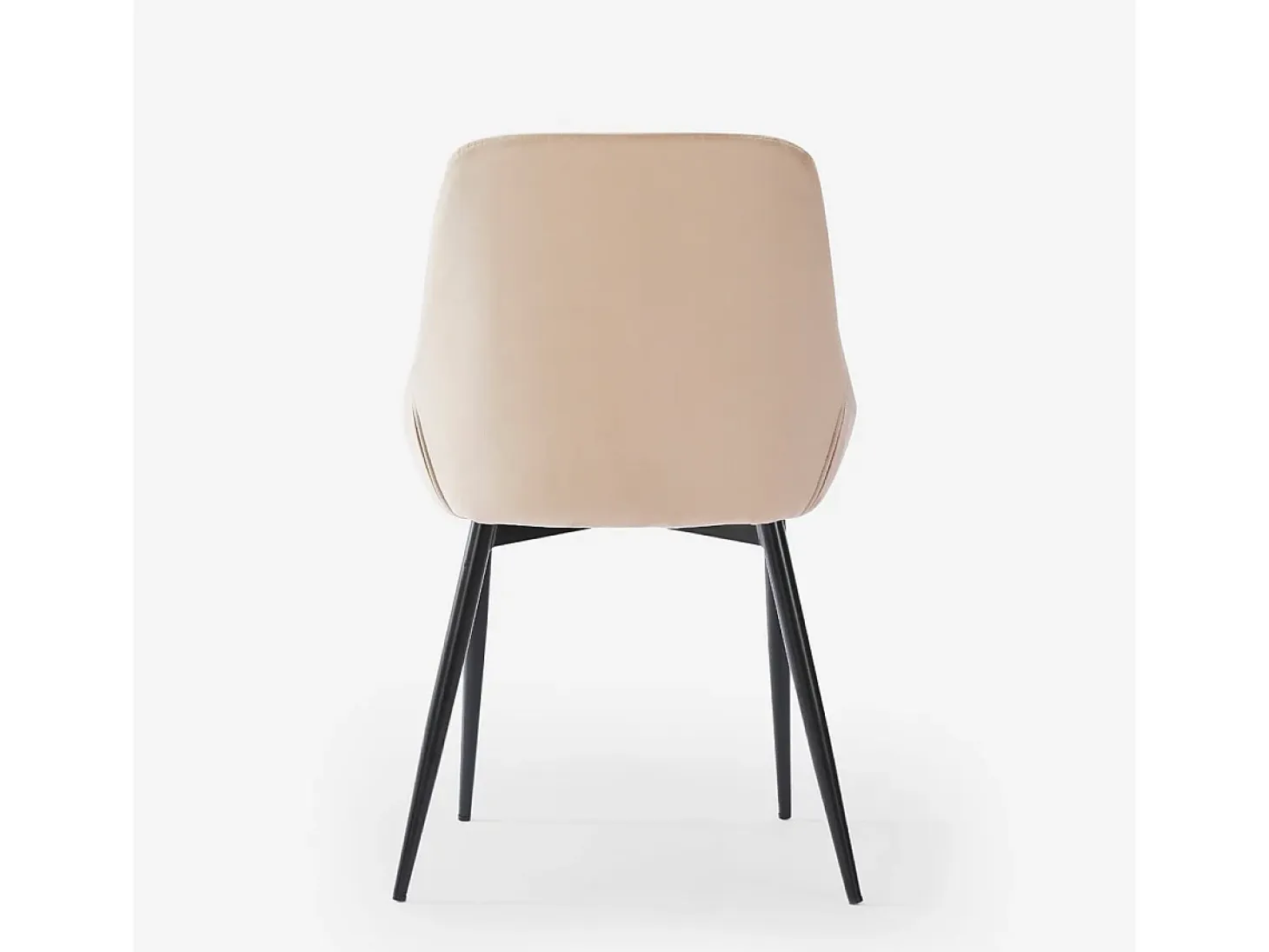 Silla acolchada moderna de terciopelo para cocina y salón-comedor Jarva - Beige