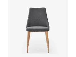 Silla acolchada moderna de tela para salón-comedor y cocina Sirka - Gris Oscuro