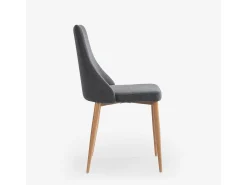 Silla acolchada moderna de tela para salón-comedor y cocina Sirka - Gris Oscuro