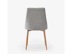 Silla acolchada moderna de tela para salón-comedor y cocina Sirka - Gris claro