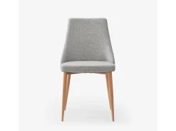 Silla acolchada moderna de tela para salón-comedor y cocina Sirka - Gris claro
