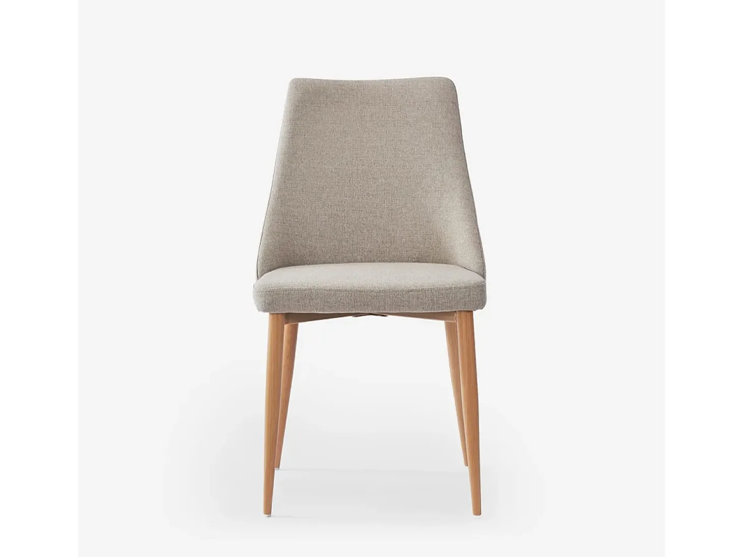 Silla acolchada moderna de tela para salón-comedor y cocina Sirka - Beige