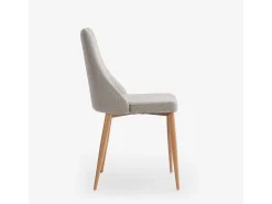 Silla acolchada moderna de tela para salón-comedor y cocina Sirka - Beige