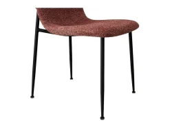 Silla ALICE – Tela rizada rosa y patas de metal negro – Confort moderno y estilo de tendencia
