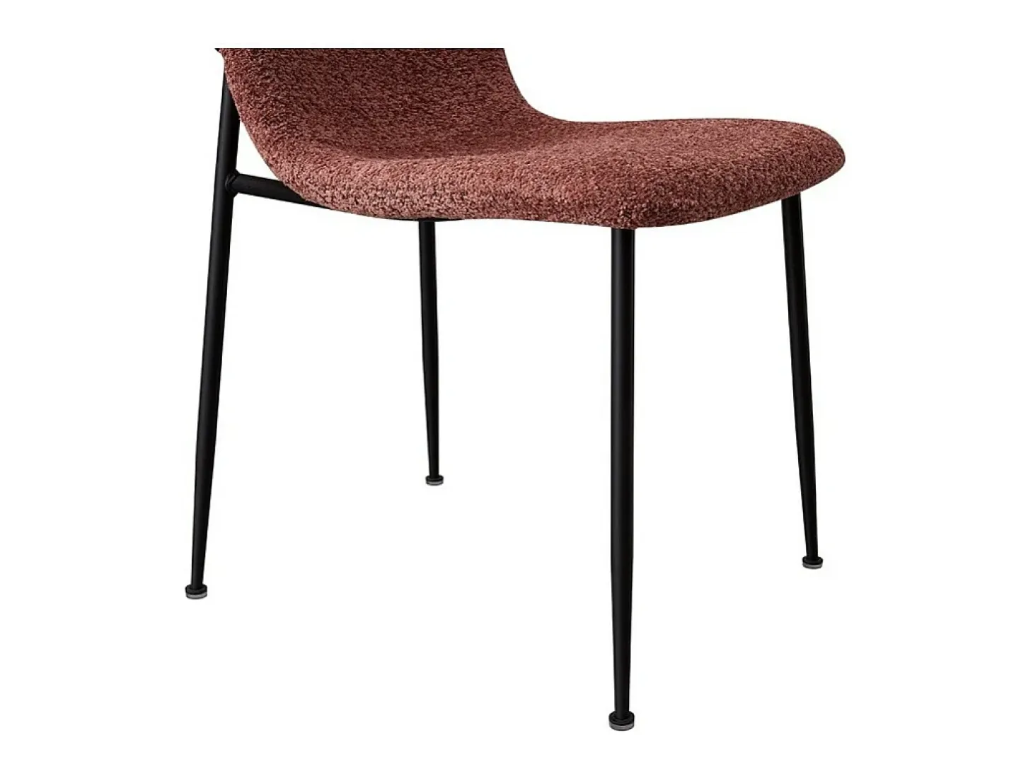 Silla ALICE – Tela rizada rosa y patas de metal negro – Confort moderno y estilo de tendencia