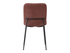 Silla ALICE – Tela rizada rosa y patas de metal negro – Confort moderno y estilo de tendencia