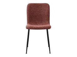 Silla ALICE – Tela rizada rosa y patas de metal negro – Confort moderno y estilo de tendencia
