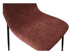Silla ALICE – Tela rizada rosa y patas de metal negro – Confort moderno y estilo de tendencia