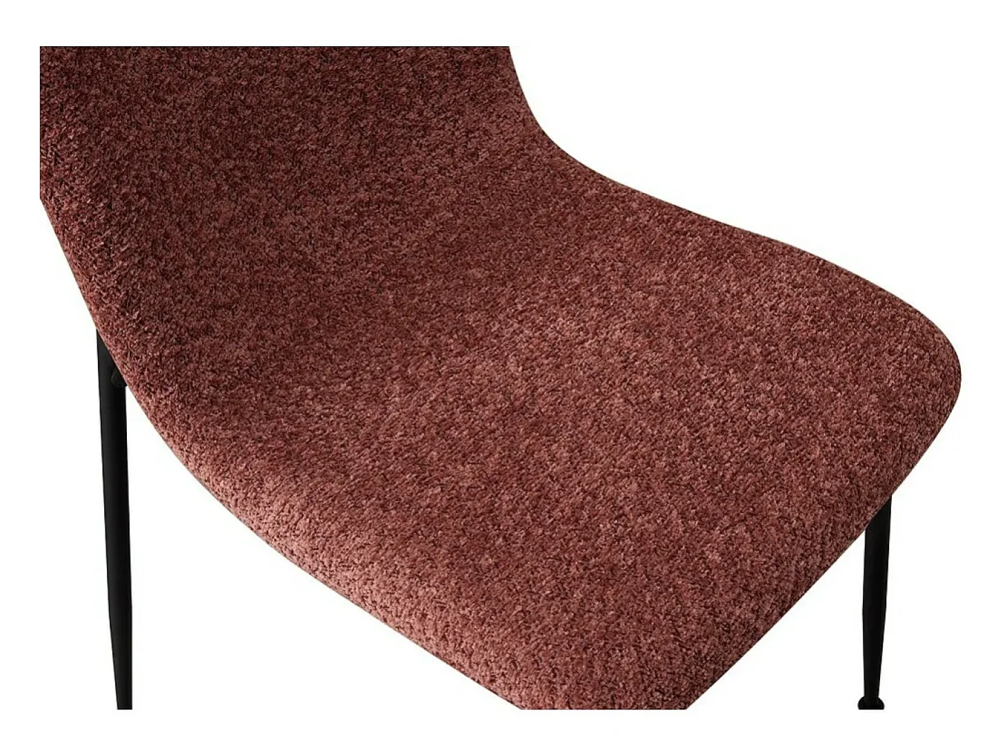 Silla ALICE – Tela rizada rosa y patas de metal negro – Confort moderno y estilo de tendencia