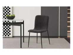 Silla 'ALICE' Bouclé Gris, dimensiones H81.5 x L42 x P57, ideal para tu cocina o comedor.