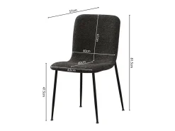 Silla 'ALICE' Bouclé Gris, dimensiones H81.5 x L42 x P57, ideal para tu cocina o comedor.