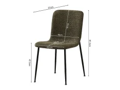 Silla 'ALICE' Bouclé Verde, dimensiones H81.5 x L42 x P57, ideal para tu cocina o comedor.