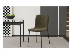 Silla 'ALICE' Bouclé Verde, dimensiones H81.5 x L42 x P57, ideal para tu cocina o comedor.