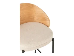Silla alta de bar LONE: diseño elegante y comodidad garantizada-Color ribete verde crudo
