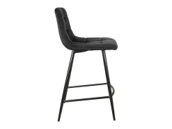 Silla alta Frigg de diseño metálico y terciopelo negro