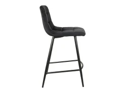 Silla alta Frigg de diseño metálico y terciopelo negro