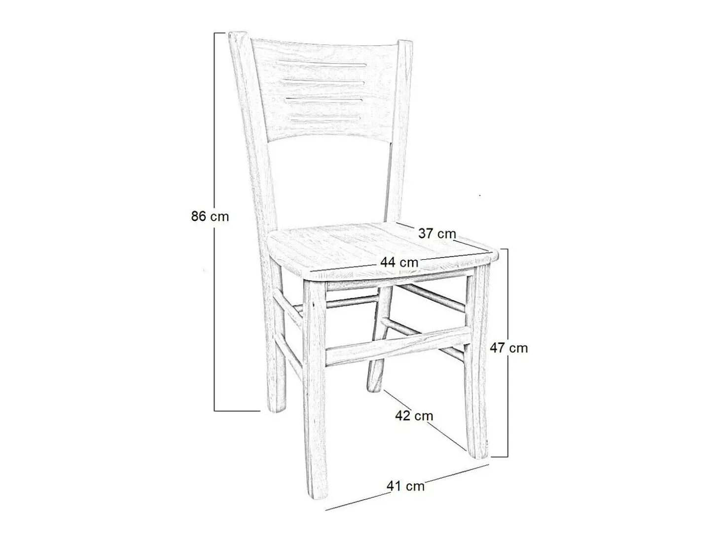 Silla Amelia de madera de nogal oscuro con asiento de madera maciza x 2