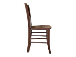 Silla Amelia de madera de nogal oscuro con asiento de madera maciza x 2