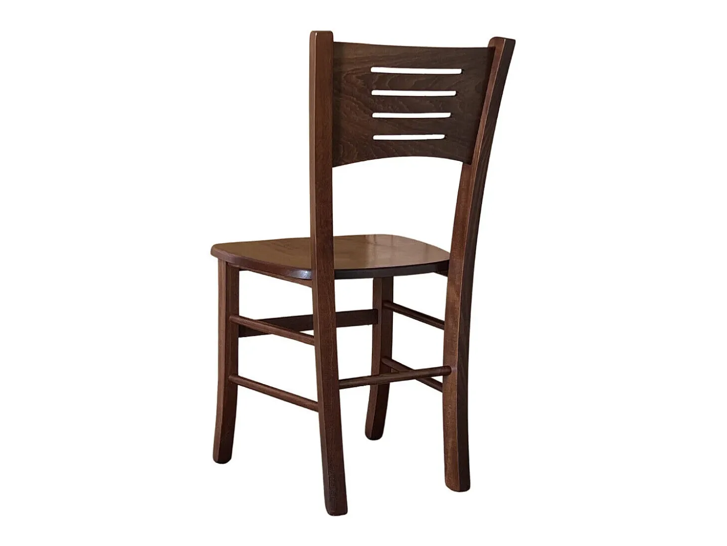 Silla Amelia de madera de nogal oscuro con asiento de madera maciza x 2