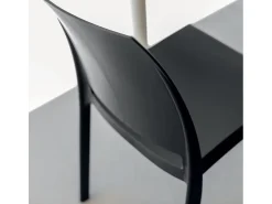 Silla apilable de resina fabricada en Italia diseño para interior y exterior SOFIA Rojo 4 uds