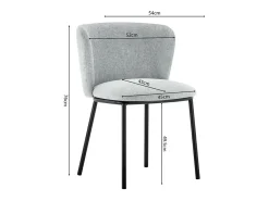 Silla 'ARTHUS' Tela Gris claro, dimensiones H76 x L52 x P54, ideal para tu cocina o comedor.