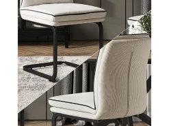 Silla basculante beige 49x63.5x95.5 eleganza