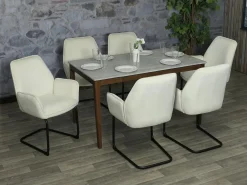 Silla basculante MCW-G67, crema-beige