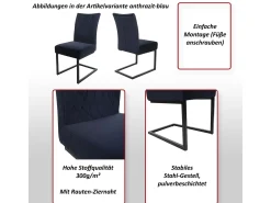 Silla basculante MCW-L15 (juego de 2), azul turquesa