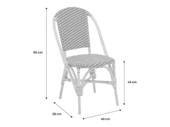 Silla bistró de ratán y polirratán, set de 2 azul