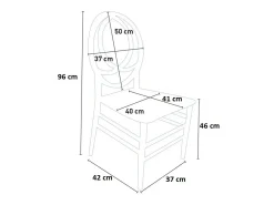 Silla blanca con cojín nuevo de polipiel phoenix en plástico monobloque
