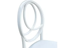 Silla blanca con cojín nuevo de polipiel phoenix en plástico monobloque
