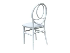 Silla blanca con cojín nuevo de polipiel phoenix en plástico monobloque