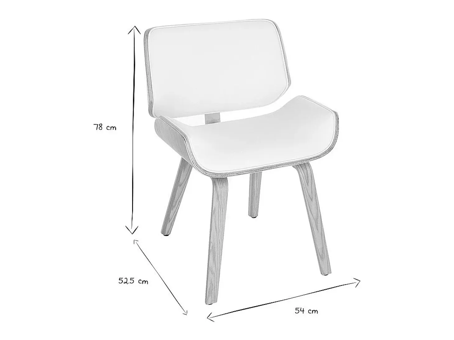 Silla blanca y madera clara RUBBENS