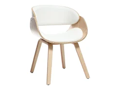 Silla blanca y madera clara BENT