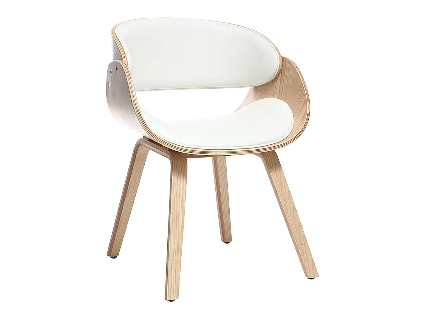 Silla blanca y madera clara BENT
