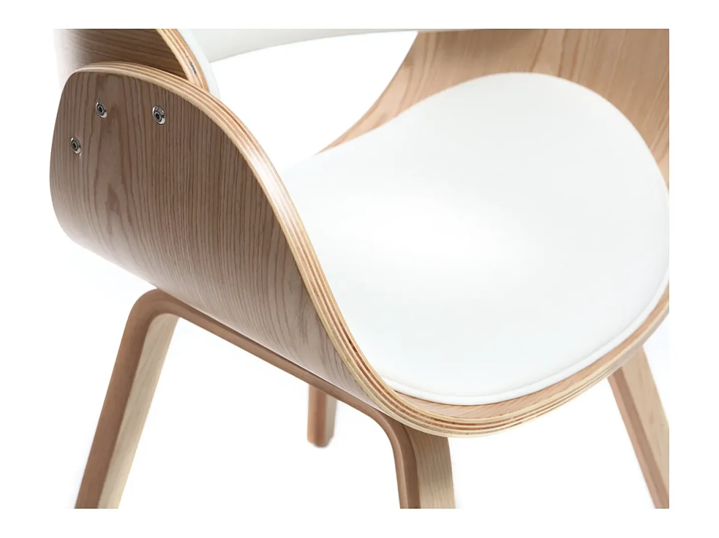 Silla blanca y madera clara BENT