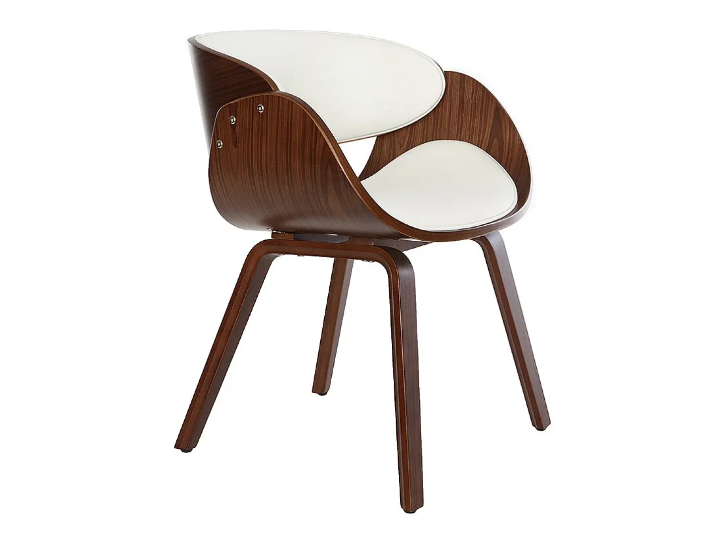 Silla blanca y madera oscura nogal BENT